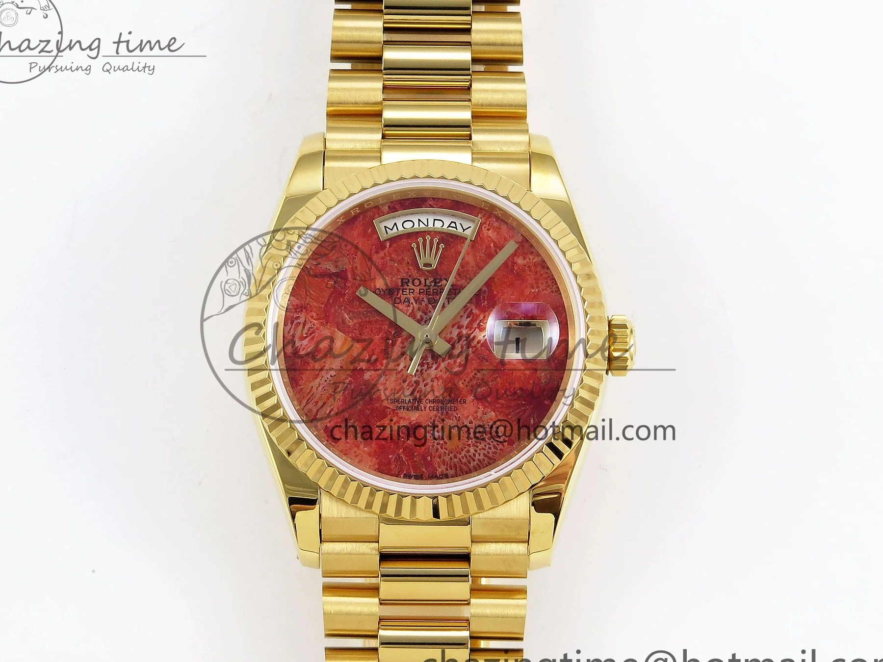 0101 Tailored Day Date 36 YG RAF Best Edition Rock Dial on YG Bracelet A 1384